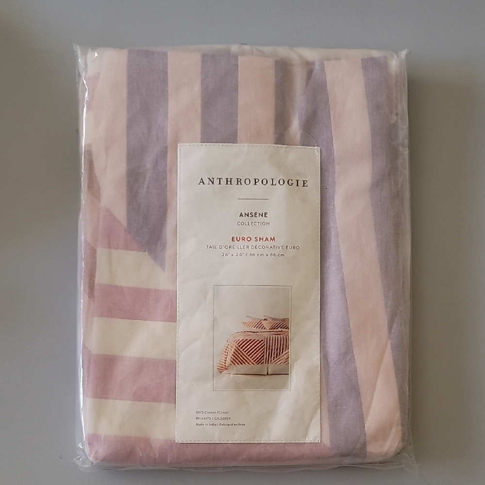 NEW Antropologie Ansene Collection Eurosham 26 x 26 Inch 100 % Cotton